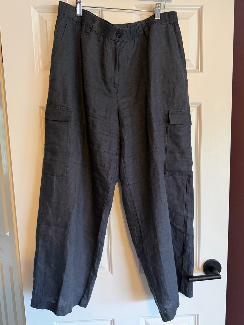 Eileen Fisher Women’s Black Wide-Leg Cargo Pants